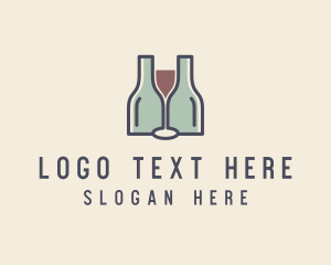 Bartender - Bottle Glass Winery logo design