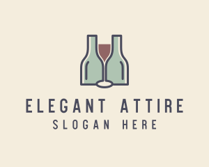Bottle Glass Winery Logo