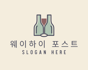 Bottle Glass Winery logo design