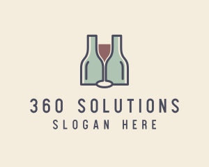 Bottle Glass Winery logo design