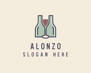 Bottle Glass Winery logo design