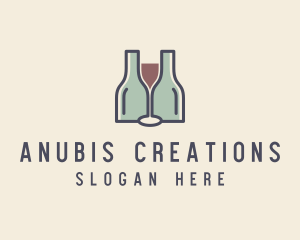 Bottle Glass Winery logo design