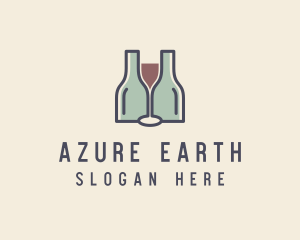 Bottle Glass Winery logo design