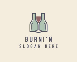 Bottle Glass Winery logo design