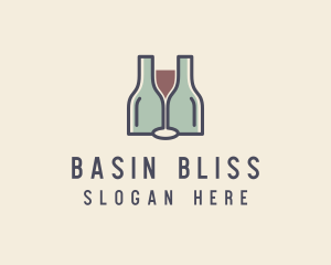 Bottle Glass Winery logo design