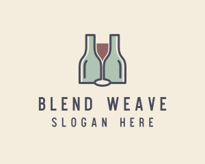 Bottle Glass Winery logo design