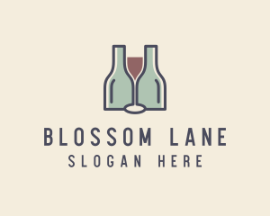 Bottle Glass Winery logo design