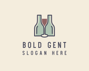 Bottle Glass Winery logo design