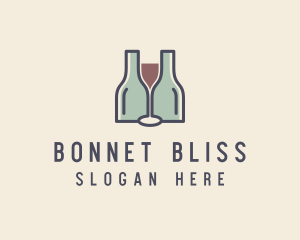 Bottle Glass Winery logo design