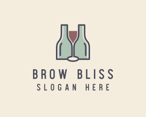 Bottle Glass Winery logo design