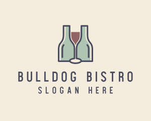 Bottle Glass Winery logo design