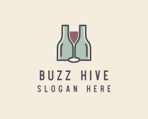 Bottle Glass Winery logo design