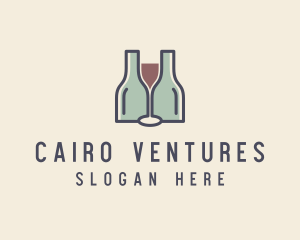 Bottle Glass Winery logo design