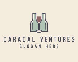 Bottle Glass Winery logo design