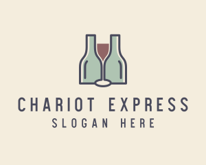 Bottle Glass Winery logo design