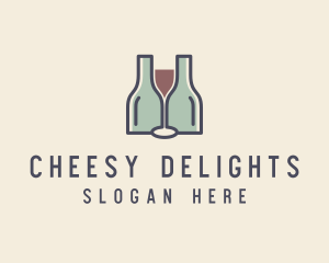 Bottle Glass Winery logo design