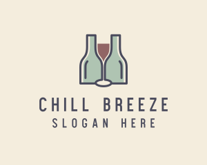 Bottle Glass Winery logo design