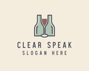 Bottle Glass Winery logo design