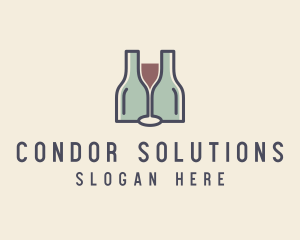 Bottle Glass Winery logo design