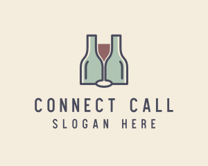 Bottle Glass Winery logo design