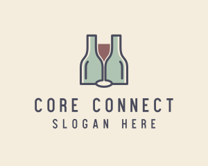 Bottle Glass Winery logo design