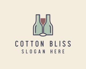 Bottle Glass Winery logo design