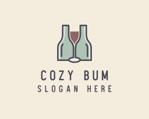 Bottle Glass Winery logo design