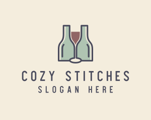 Bottle Glass Winery logo design