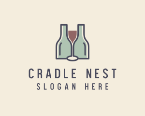 Bottle Glass Winery logo design