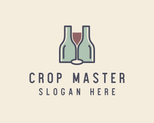 Bottle Glass Winery logo design