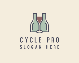 Bottle Glass Winery logo design