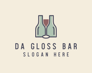 Bottle Glass Winery logo design