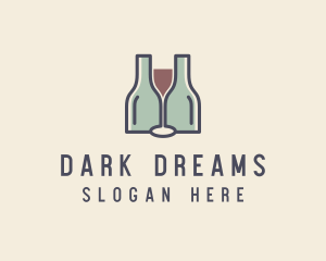 Bottle Glass Winery logo design