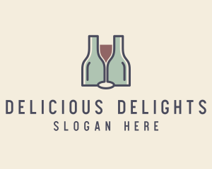 Bottle Glass Winery logo design