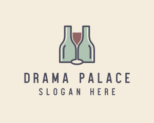 Bottle Glass Winery logo design