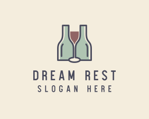 Bottle Glass Winery logo design