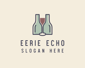 Bottle Glass Winery logo design