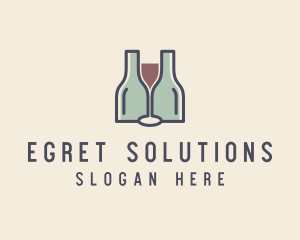 Bottle Glass Winery logo design