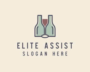 Bottle Glass Winery logo design