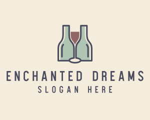 Bottle Glass Winery logo design