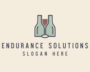 Bottle Glass Winery logo design