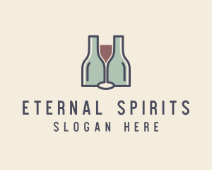 Bottle Glass Winery logo design