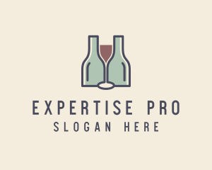 Bottle Glass Winery logo design