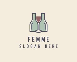 Bottle Glass Winery logo design