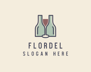 Bottle Glass Winery logo design