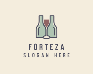 Bottle Glass Winery logo design