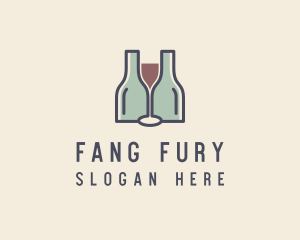 Bottle Glass Winery logo design