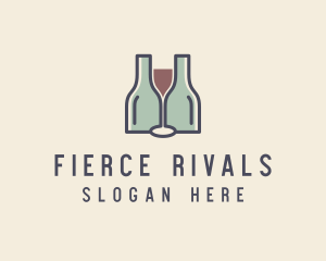 Bottle Glass Winery logo design