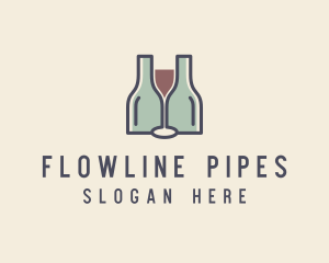 Bottle Glass Winery logo design