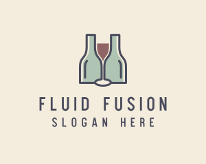 Bottle Glass Winery logo design